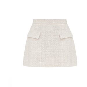 Elegant Cream Tweed Skirt